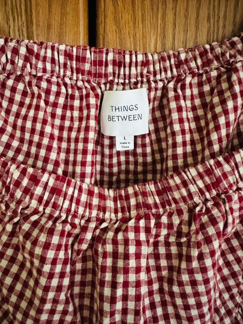 Things Between Red Gingham Ruffled Tank - Picture 2 of 6